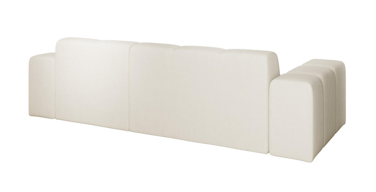 ECKSOFA Fogo ohne Schlaffuktion, L-Form, Sofa Links, Veloursstoff, 245x68x180 cm, Beige - Beige, Holz (180/245cm) - PROMETO Möbel