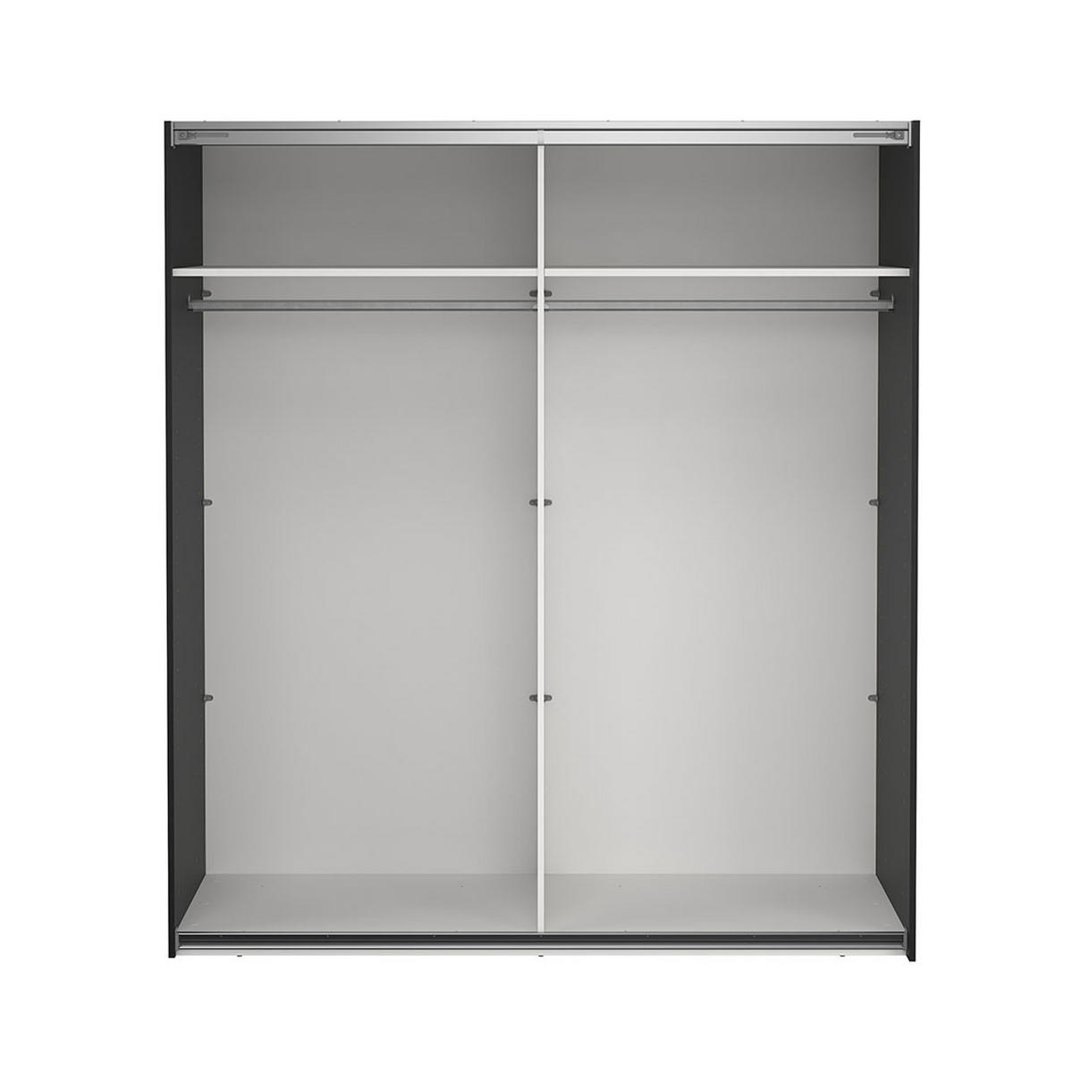 SCHIEBETÜRENSCHRANK, Como, Schwarz, Holzwerkstoff, 179 x 67 x 201 cm - Schwarz, Holzwerkstoff (179/201/67cm) - ebuy24
