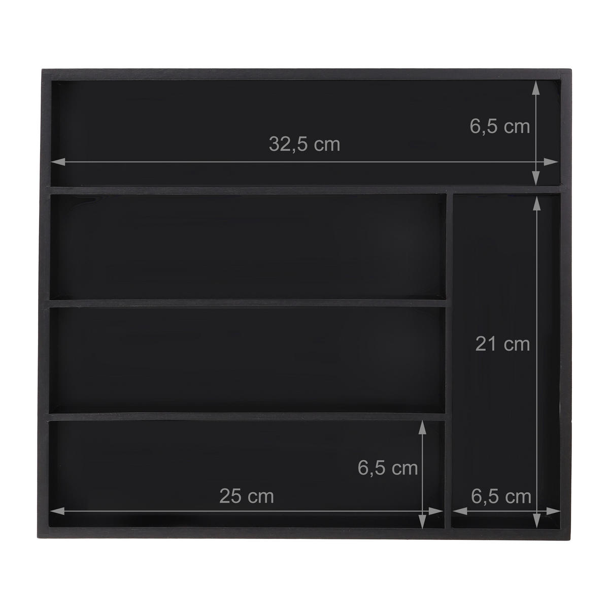 BESTECKKASTEN - Schwarz, Holz/Holzwerkstoff (34/5/30cm) - Relaxdays