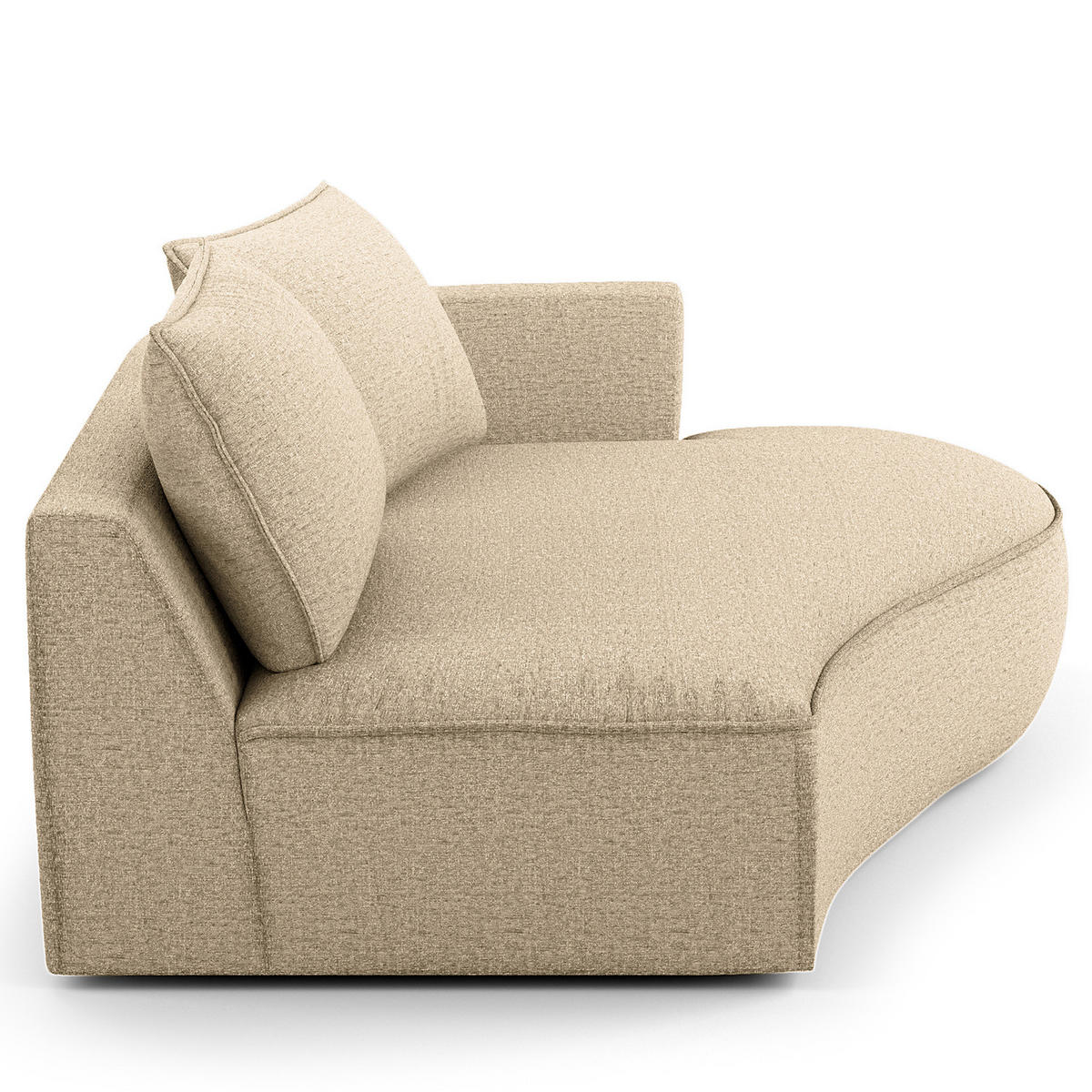 OTTOMANE - modular - Taupe/Schwarz, Kunststoff/Textil (196/82/146cm) - home24