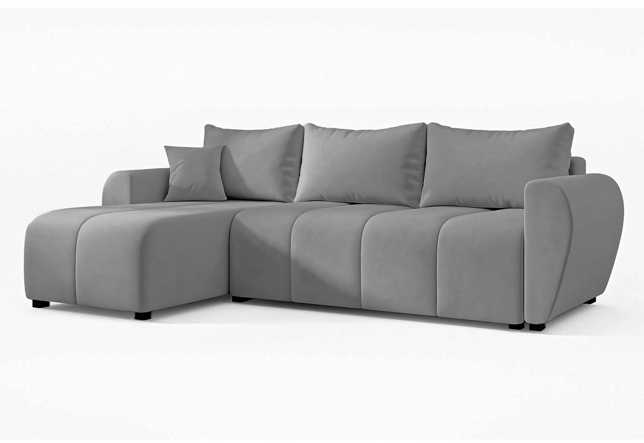 ECKSOFA L Form Malatya Hellgrau 246/145/82 cm stilvolle mit Schlaffunktion L - Hellgrau/Schwarz, Kunststoff/Textil (145/246cm) - AX Living