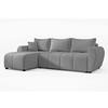 ECKSOFA L Form Malatya Hellgrau 246/145/82 cm stilvolle mit Schlaffunktion L - Hellgrau/Schwarz, Kunststoff/Textil (145/246cm) - AX Living