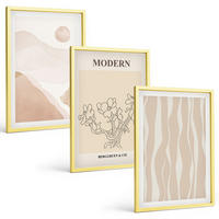 BILDER SET 3er Set - 40x60 cm Goldrahmen - Abstrakte Formen und Farben - Goldfarben, Kunststoff (40/60cm) - TULUP