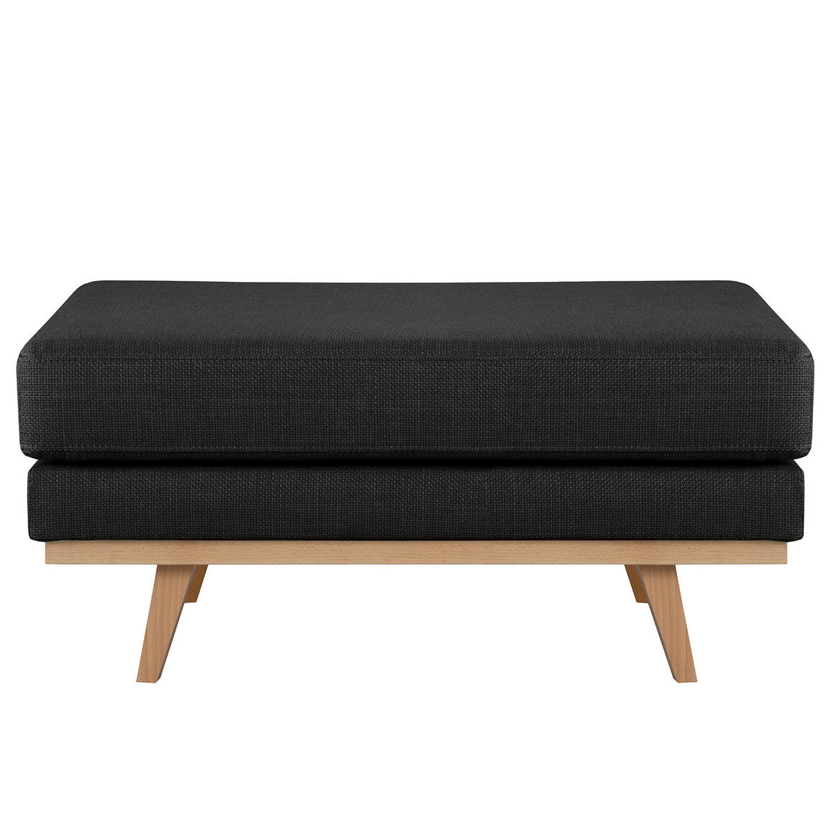 POLSTERHOCKER - Buchefarben/Schwarz, Textil (85/43/60cm) - home24