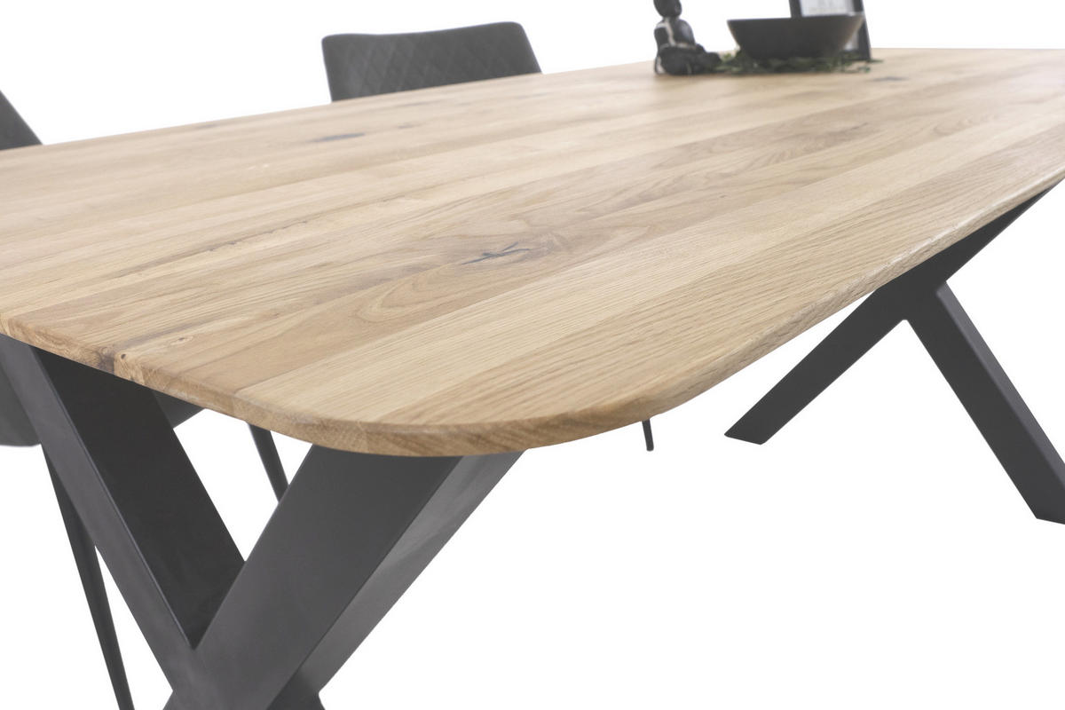 ESSTISCH LOTTE - Eichefarben/Beige, Holz/Metall (90/180/77cm) - SAM