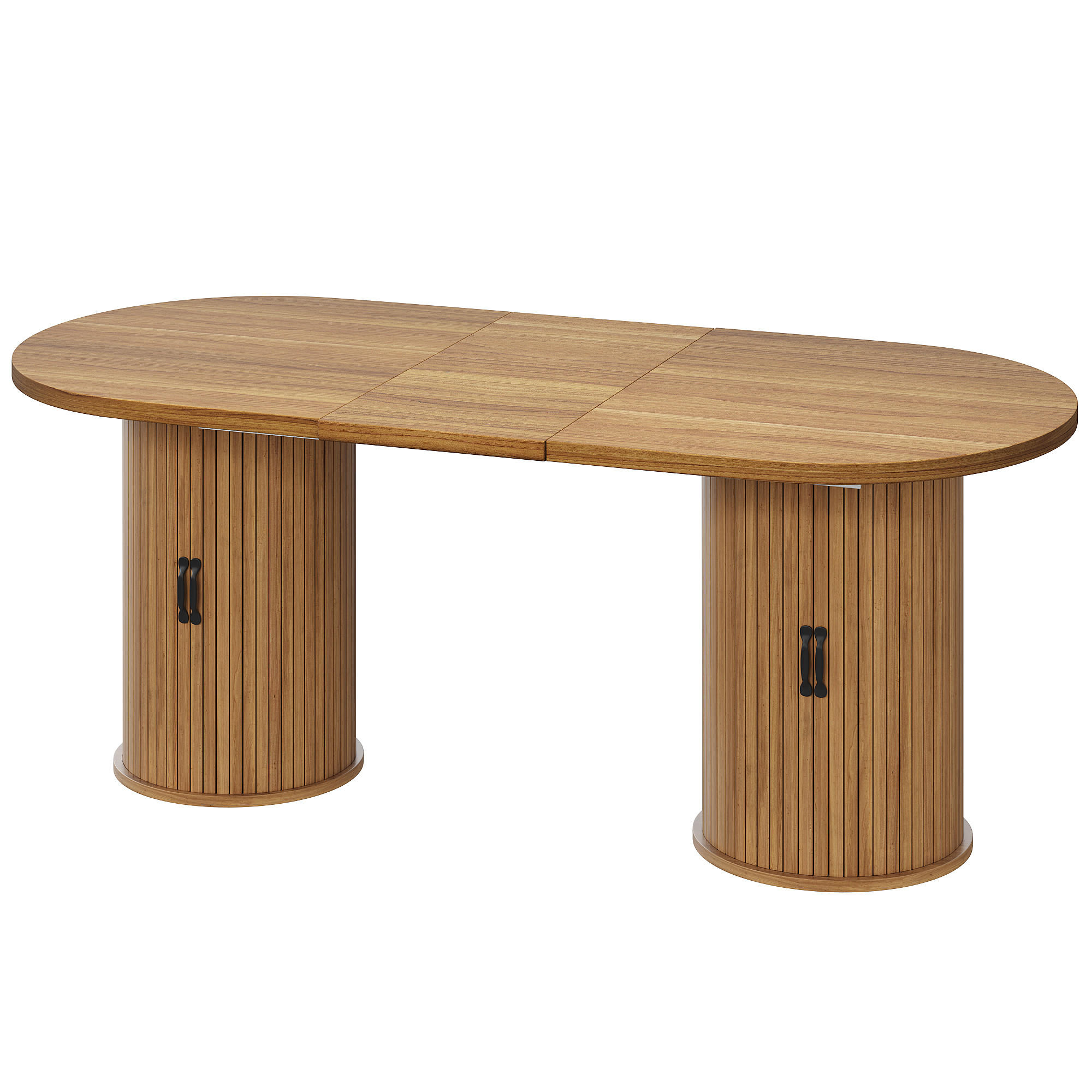 ESSTISCH Dunkelbraun 150–190×80×75 cm mit Auszugmechanismus, verdecktem Staufach und Metallrahmen aus Holzwerkstoff - Dunkelbraun, Holzwerkstoff (80/150/75cm) - Luhomfu