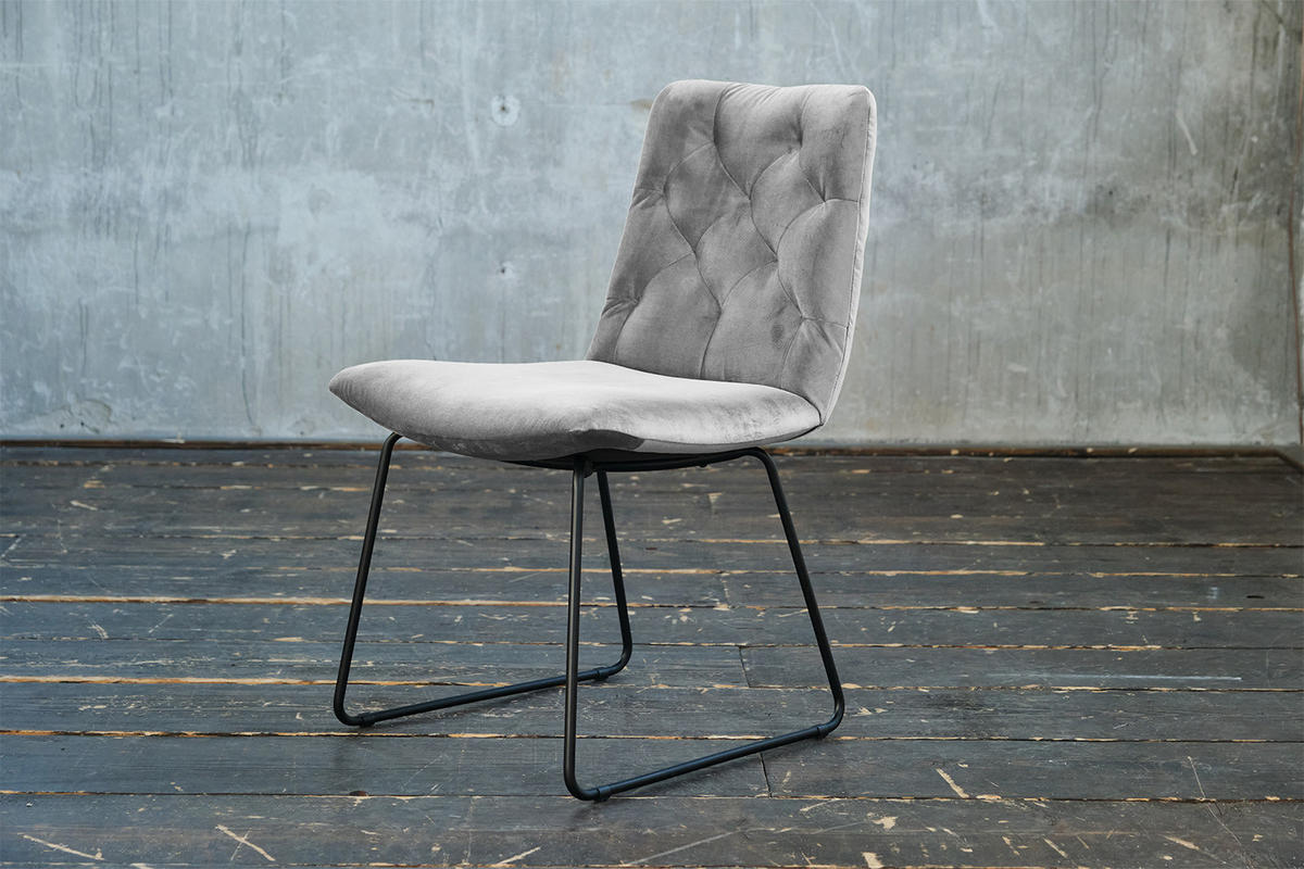 STUHL NEW CHARME Silber Velvet - Silberfarben, Textil (52/87/66cm) - KAWOLA