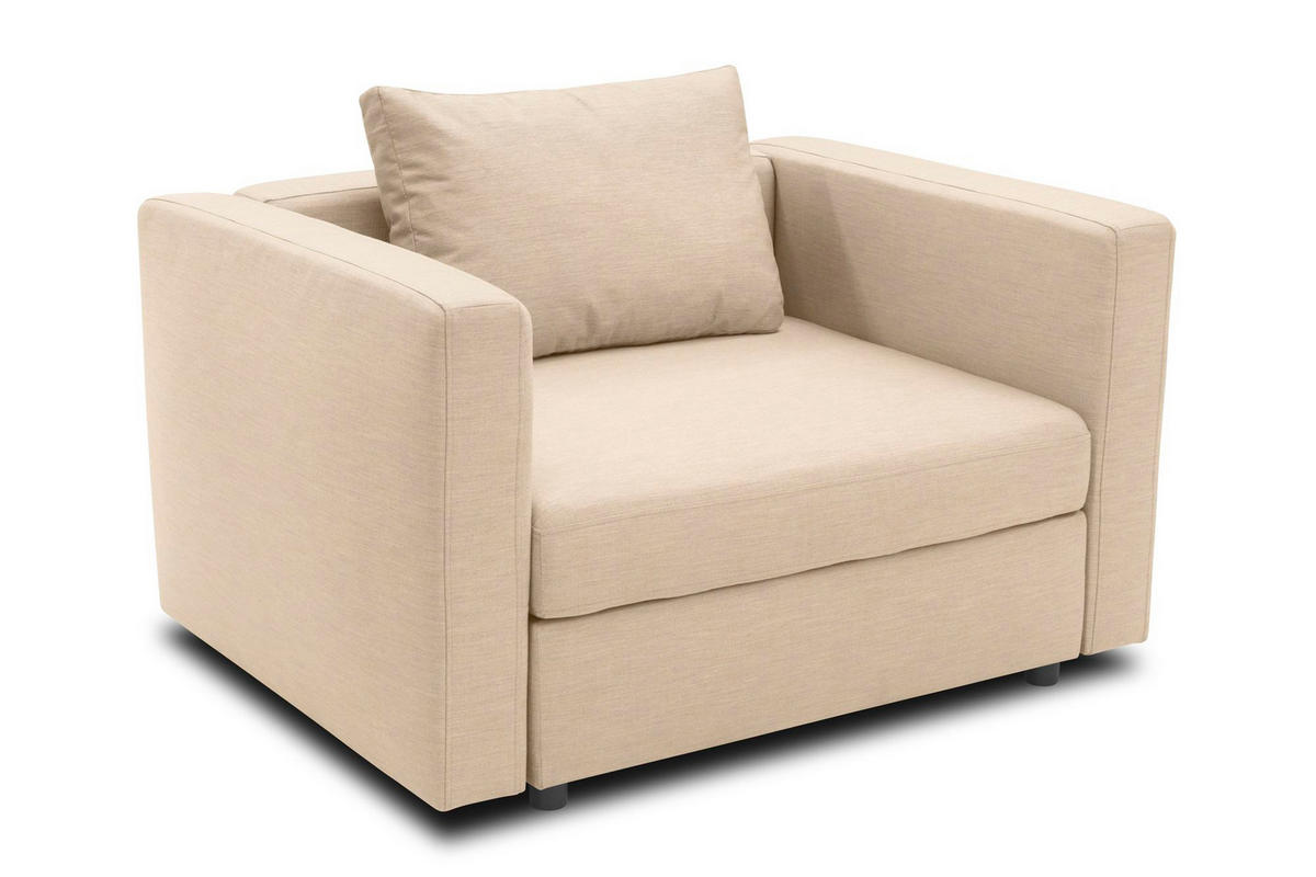 GARTENLOUNGE-RELAXSESSEL Bozhana mit Outdoorbezug in beige - Beige, Kunststoff (116/67/96cm) - 58aufmkessel