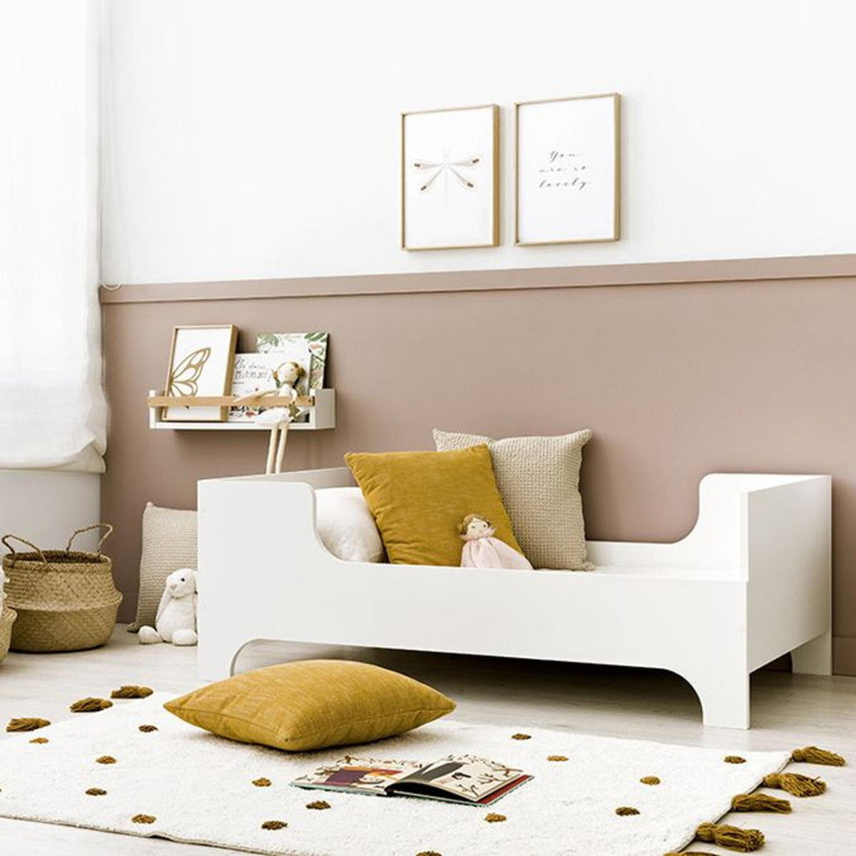 TEPPICH Little-dots Senf 100 cm x 150 cm - Dunkelgelb, Textil (100/150cm) - Kenay Home