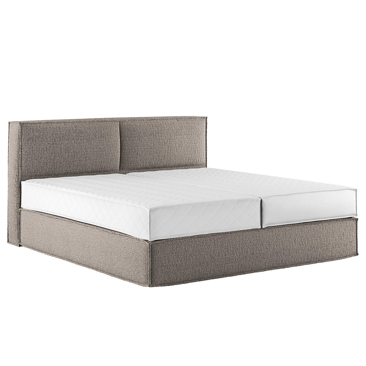 BOXSPRINGBETT mit Kopfteil - Premium - Grau, Textil (180/200cm) - home24