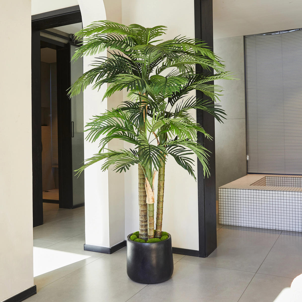 KUNSTBAUM Künstliche Goldfruchtpalme – Elion 180 cm - Grün, Kunststoff (180cm) - aplanta