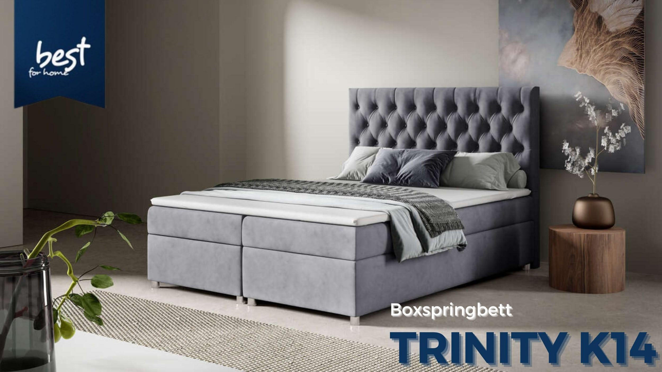BOXBETT mit Bettkasten Trinity K-14 Bonellfederkern inkl. Topper - Rosa, Holz/Holzwerkstoff (140/200cm) - Best For Home