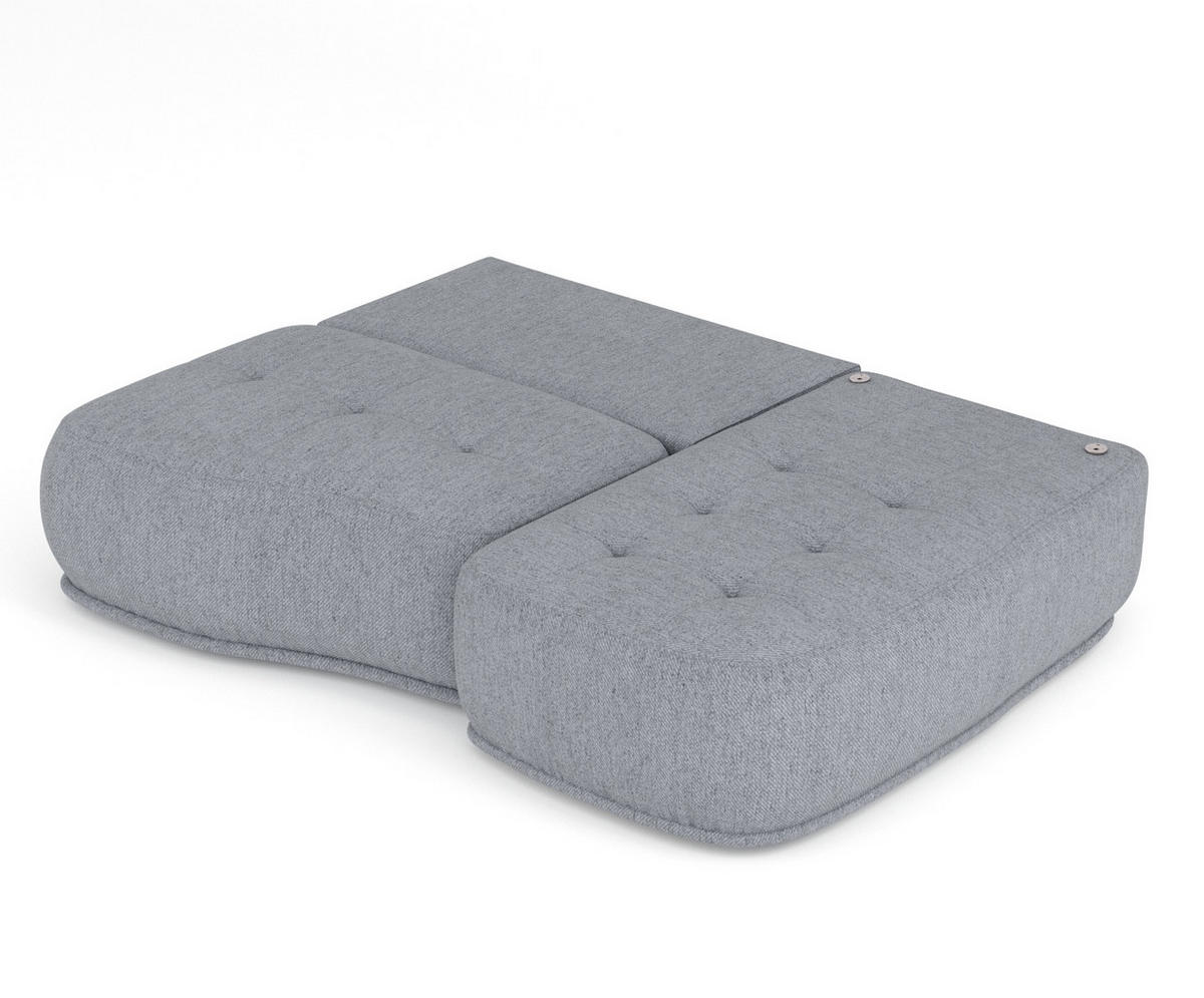 ECKSOFA MIT SCHLAFFUNKTION Batu Grau Webstoff - Schwarz/Grau, Holz/Holzwerkstoff (223/158cm) - Maison de Reve