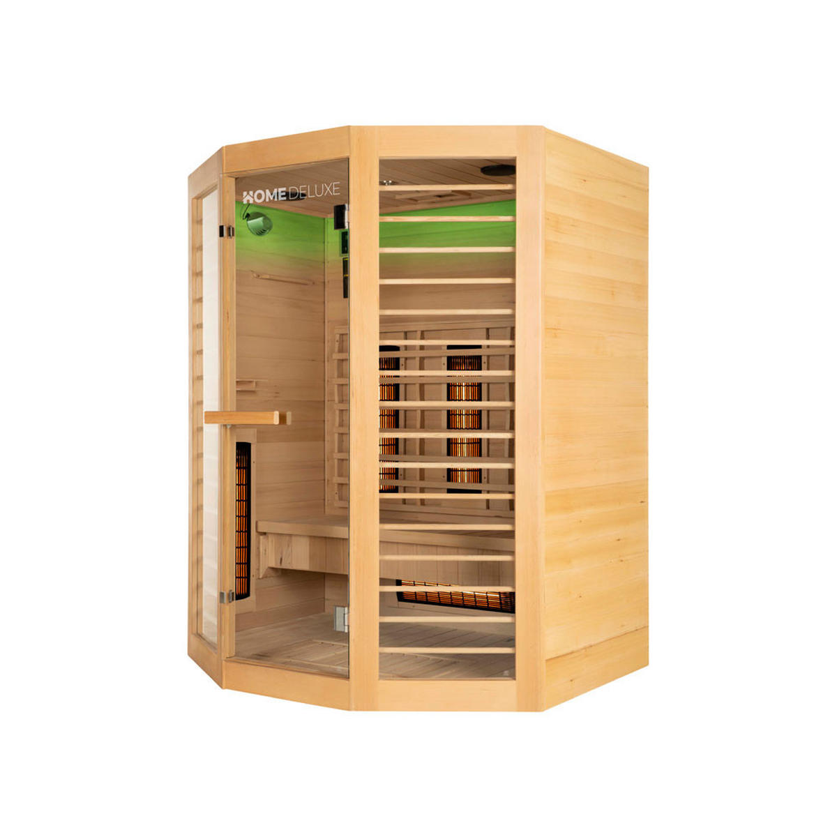 INFRAROTKABINE REDSUN DELUXE XL - Braun, Holz (155/190/120cm) - Home Deluxe