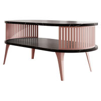 COUCHSITCH Roenni Oval Ember - Messingfarben/Schwarz, Holzwerkstoff/Metall (100/50/44cm) - MIRJAN24