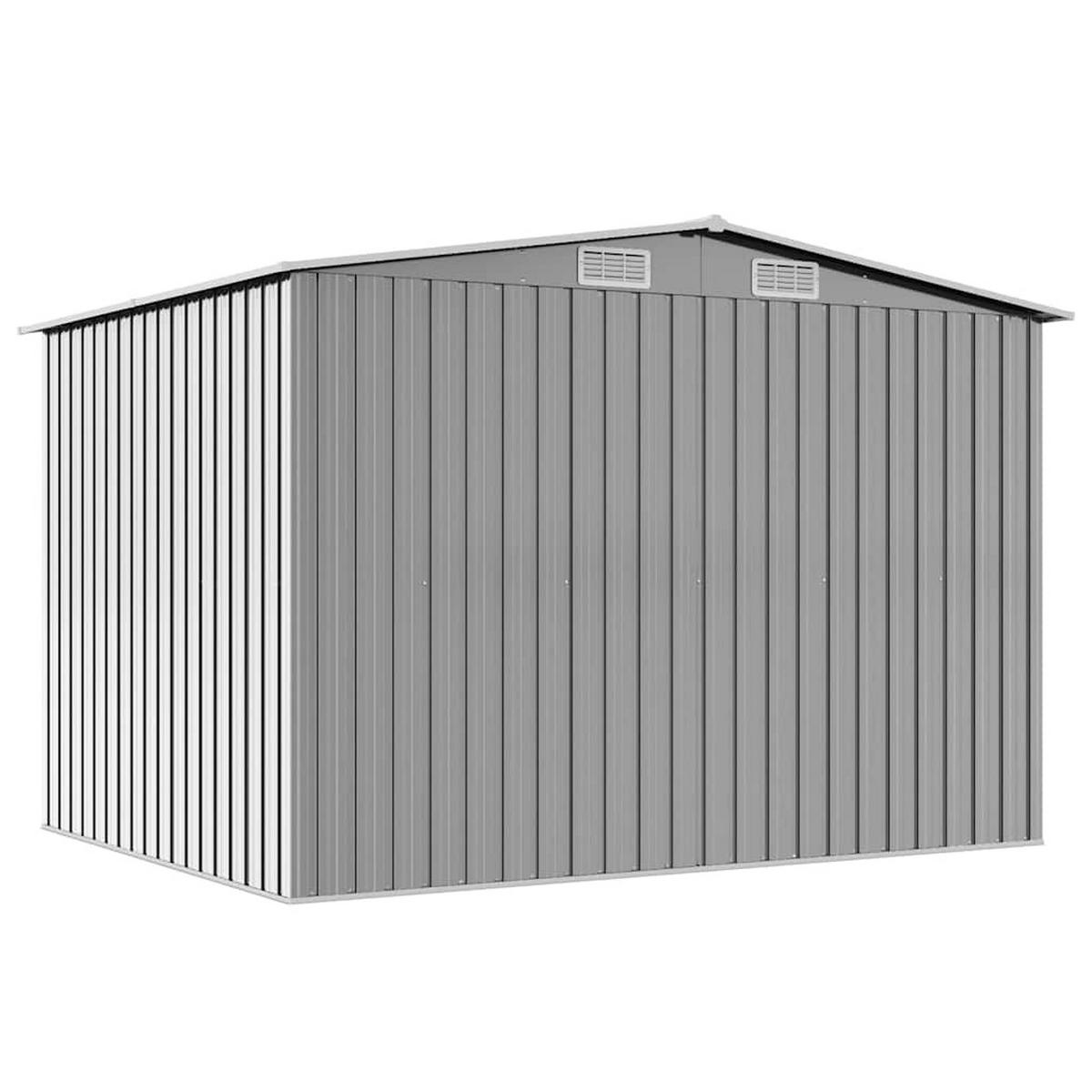 GARTENSCHUPPEN Grau Metall 257/205/178 Cm - Grau, Metall (205/178/257cm) - vidaXL