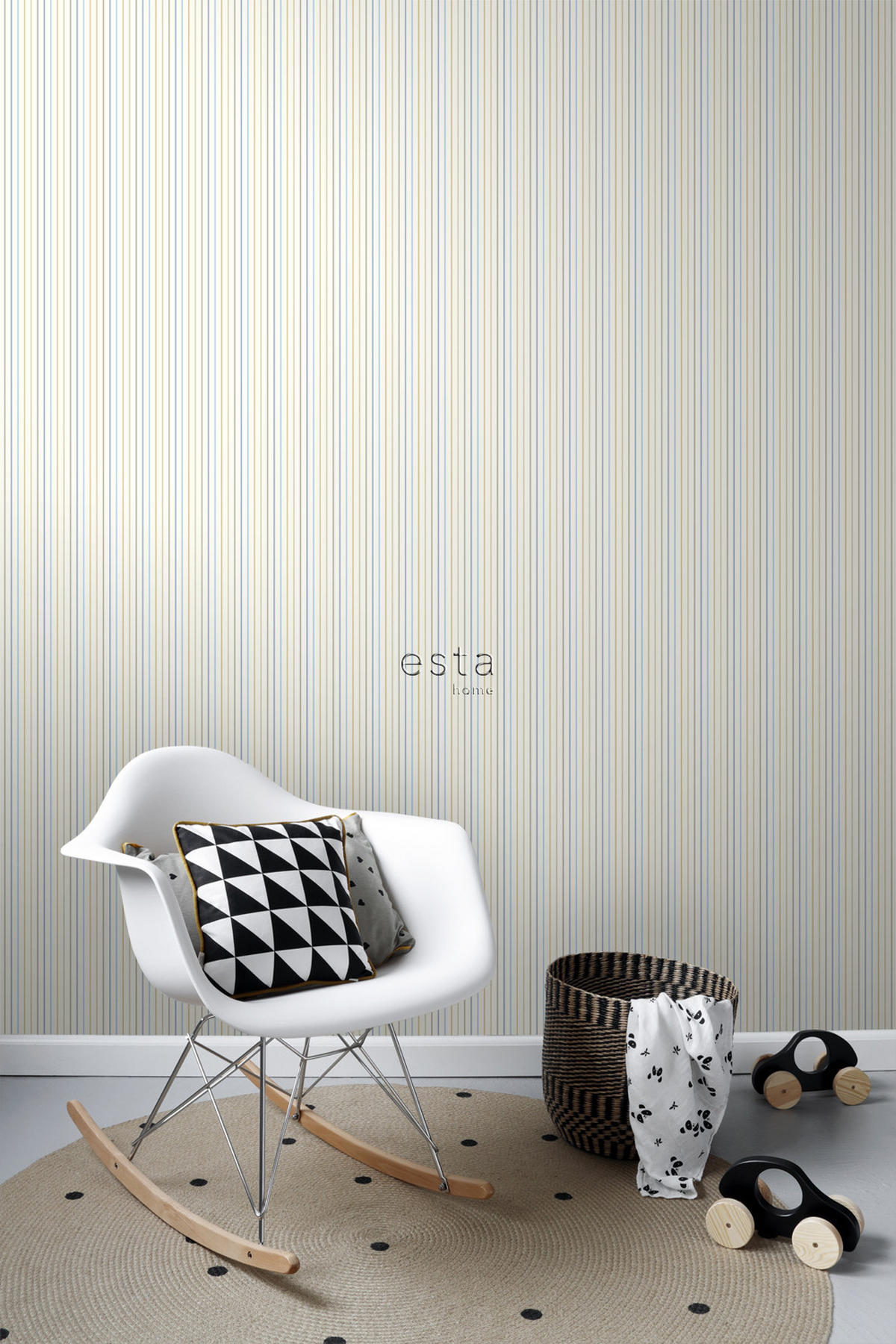 TAPETE Streifen 53 cm x 10.05 m - Blau, Papier (53/0.1cm) - ESTAhome