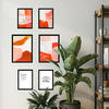 POSTER Set Mit 6 Abstrakte Farben Orange Rot Weiß Formen A3 & A4 Schwarzer Rahmen - Schwarz, Papier (29/3cm) - Nacnic