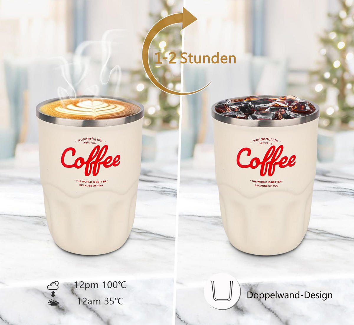 THERMOBECHER Weiß 0.36L - Weiß, Kunststoff (0.36L) - Kaket