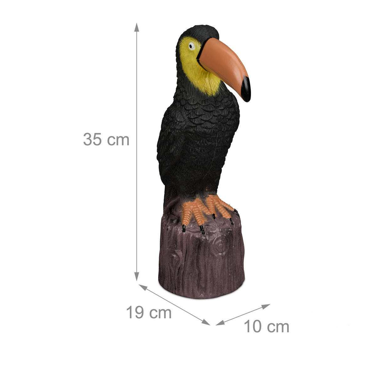 VOGEL-GARTENFIGUR - Multicolor, Kunststoff (10/35/19cm) - Relaxdays