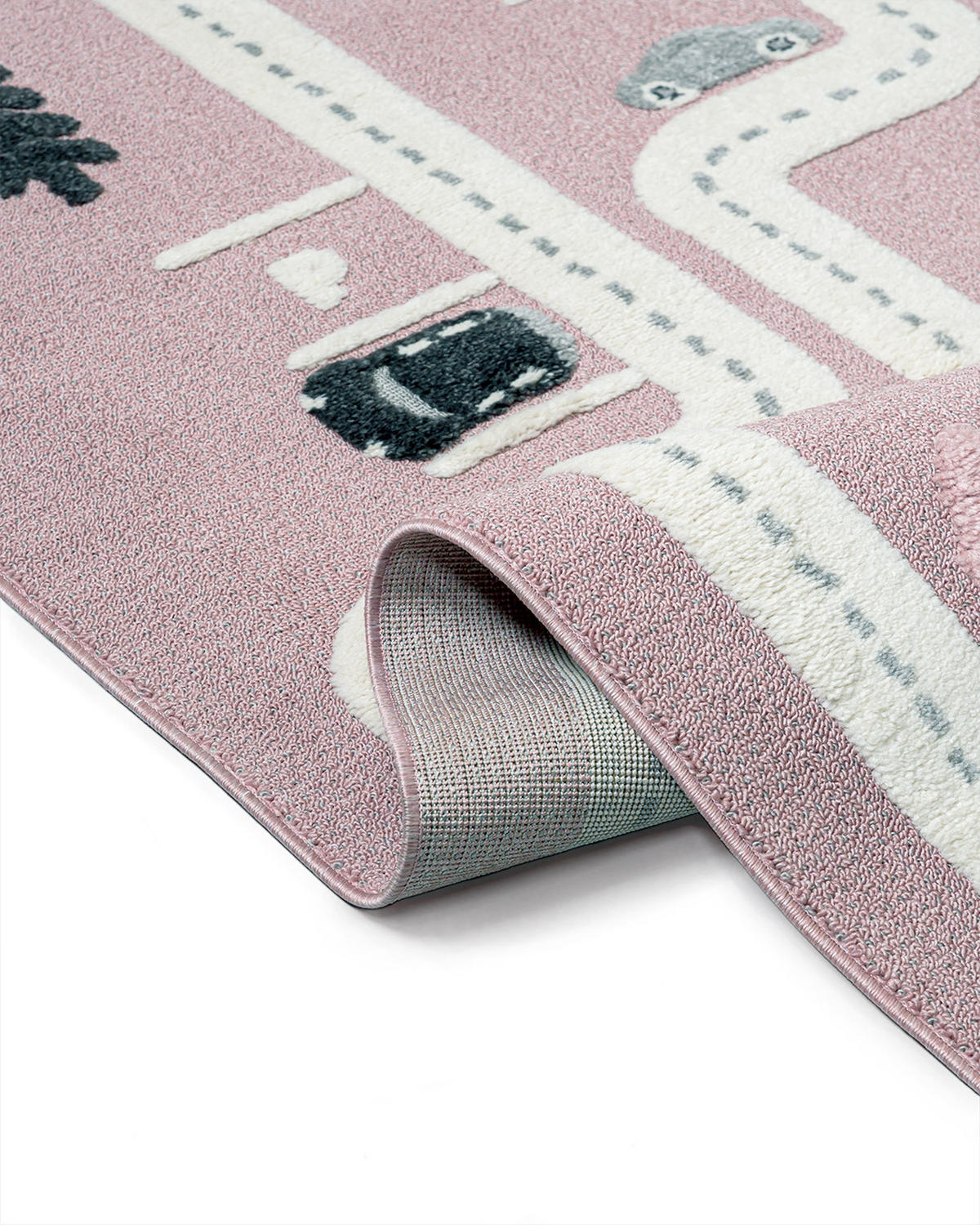 KINDERTEPPICH Buffo Neli Mazovia 120x170cm Weiß Schwarz Straßen Mittelflor - Weiß, Textil (120/170cm) - Mazovia