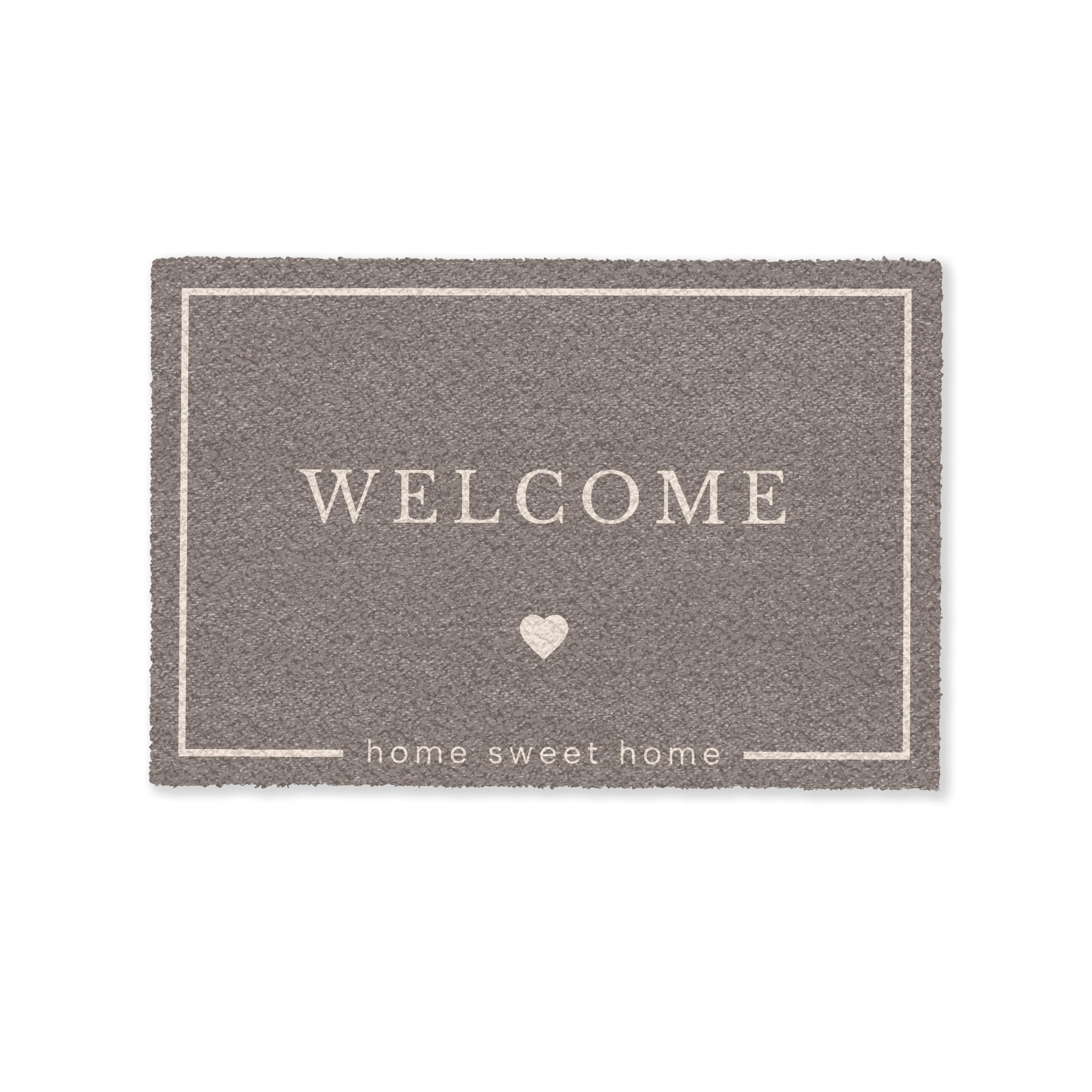 FUSSMATTE Willkommen - Braun 90x60 cm - Taupe, Kunststoff (90/0.4cm) - MuchoWow