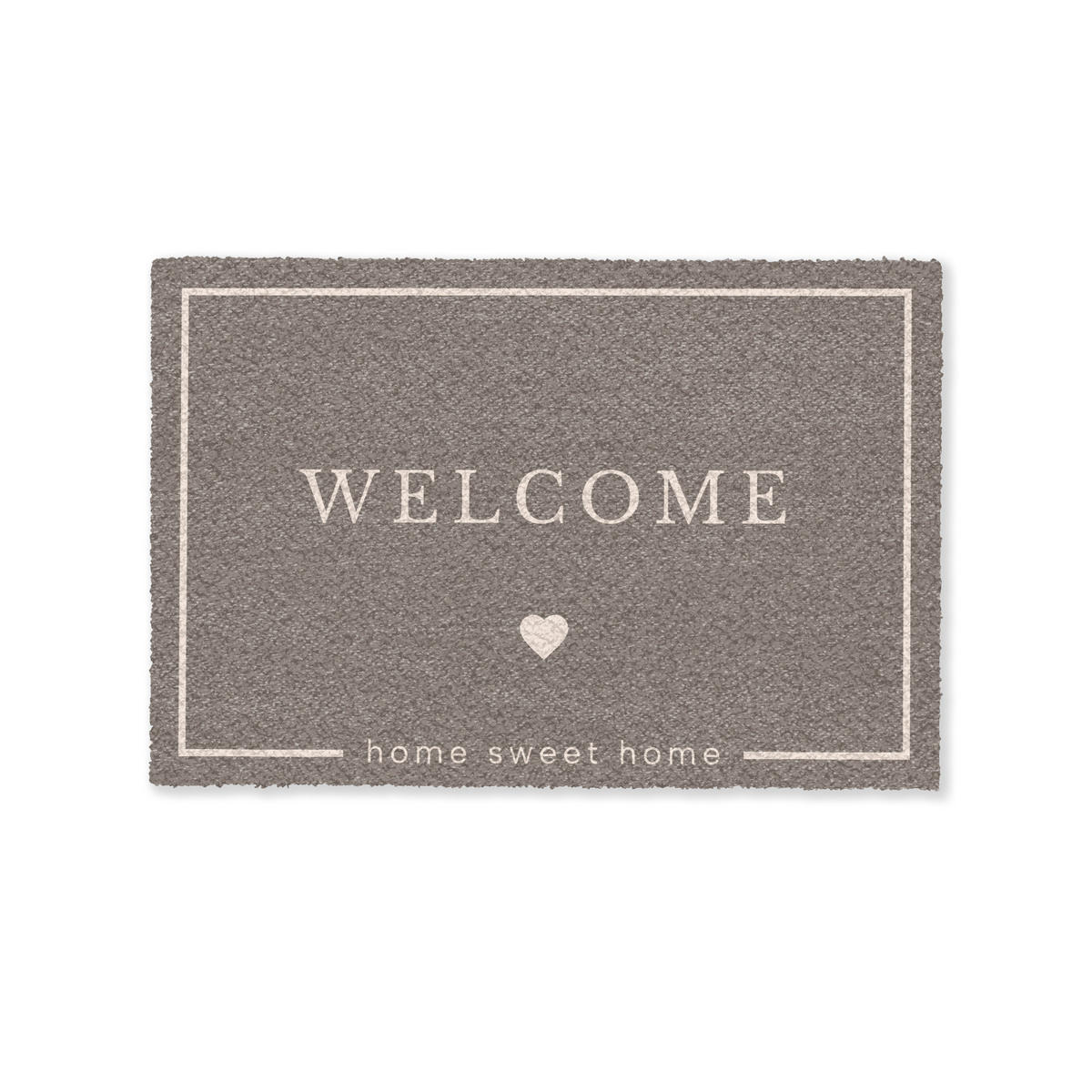 FUSSMATTE Willkommen - Braun 90x60 cm - Taupe, Kunststoff (90/0.4cm) - MuchoWow