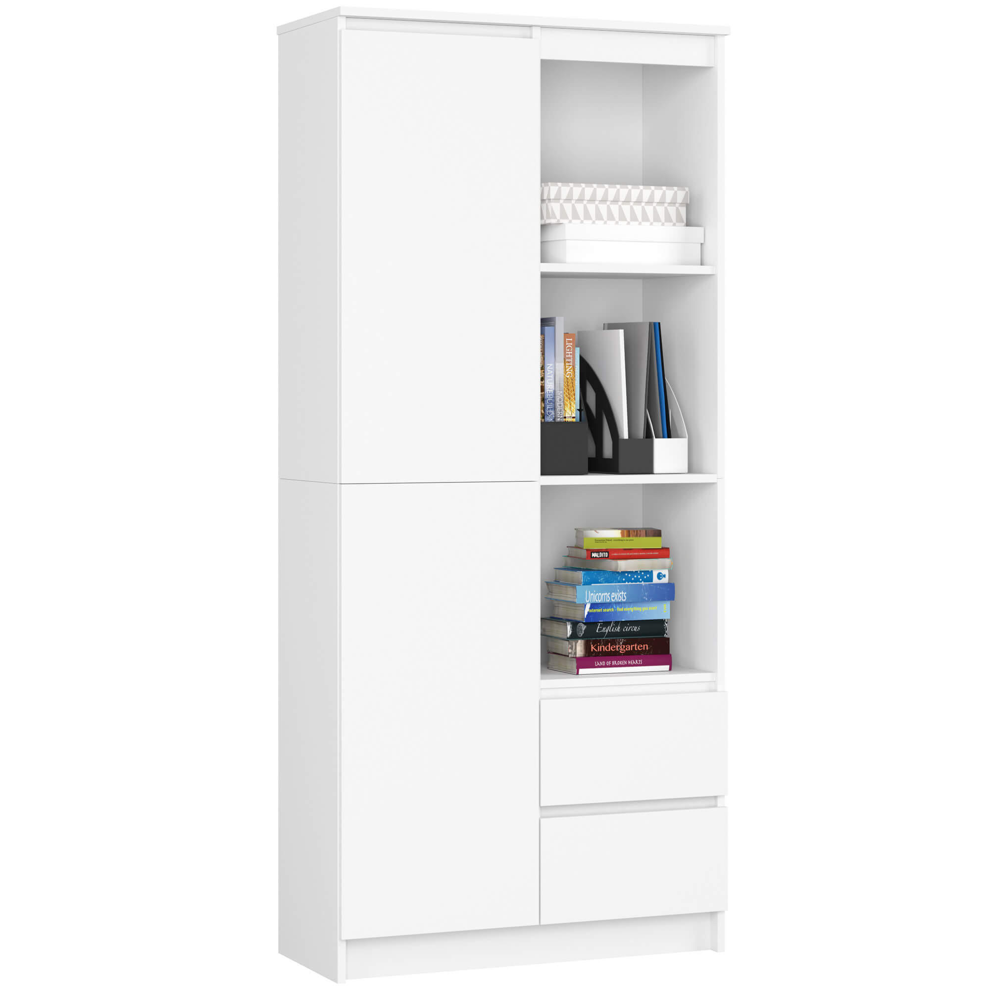 Akord Mehrzweckschrank Weiß 80x180x35 cm