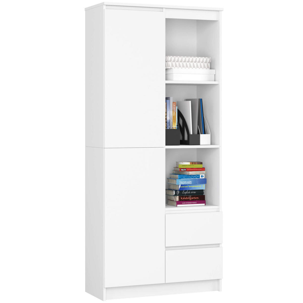 MEHRZWECKSCHRANK Weiß 80x180x35 cm - Weiß, Holzwerkstoff (80/180/35cm) - Akord