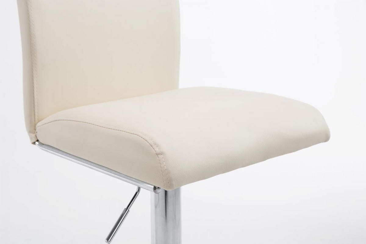 BARHOCKER Lederlook creme - Chromfarben/Creme, Textil/Metall (38.5/95/47cm) - CLP