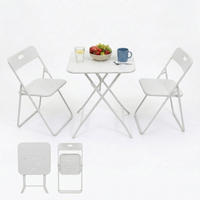 BALKONSET BISTRO SET,klappbar,Metall,für 2 Personen,Weiß - Weiß, Metall - LVHOM
