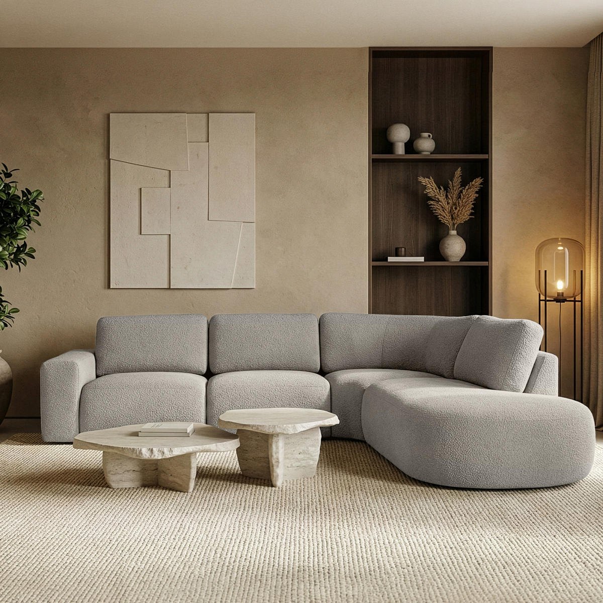 ECKSOFA RECHTS ZUCCO, Braun - Braun, Holz/Holzwerkstoff (304/293cm) - KONSIMO®
