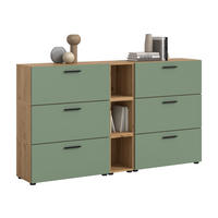 WOHNKOMBINATION THE ONE (B/H/T: ca. 176/99/34 cm) in Artisan Oak Nachbildung/Smoke Green - Eiche Artisan, Holzwerkstoff (176/99/34cm)