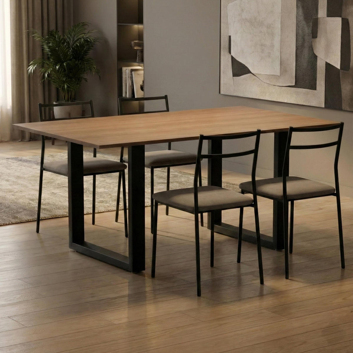 TISCHBEIN 2er Set Metall Schwarz - Schwarz, Metall (70/72/8cm) - CLP