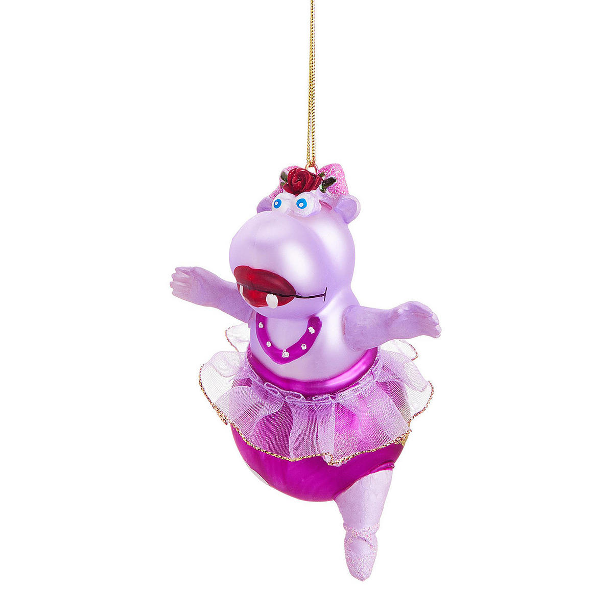 BAUMANHÄNGER Hang On Ballett Hippo - Rosa, Glas (4/13/9cm) - Butlers