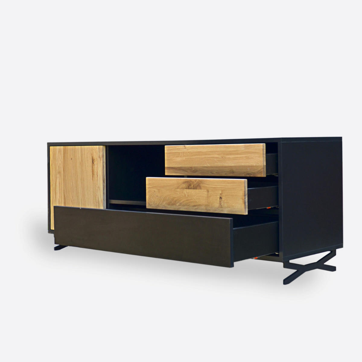 TV-HOLZKOMMODE für das Wohnzimmer CASTEL - Eichefarben, Holz (150/60/45cm) - Rawood Furniture