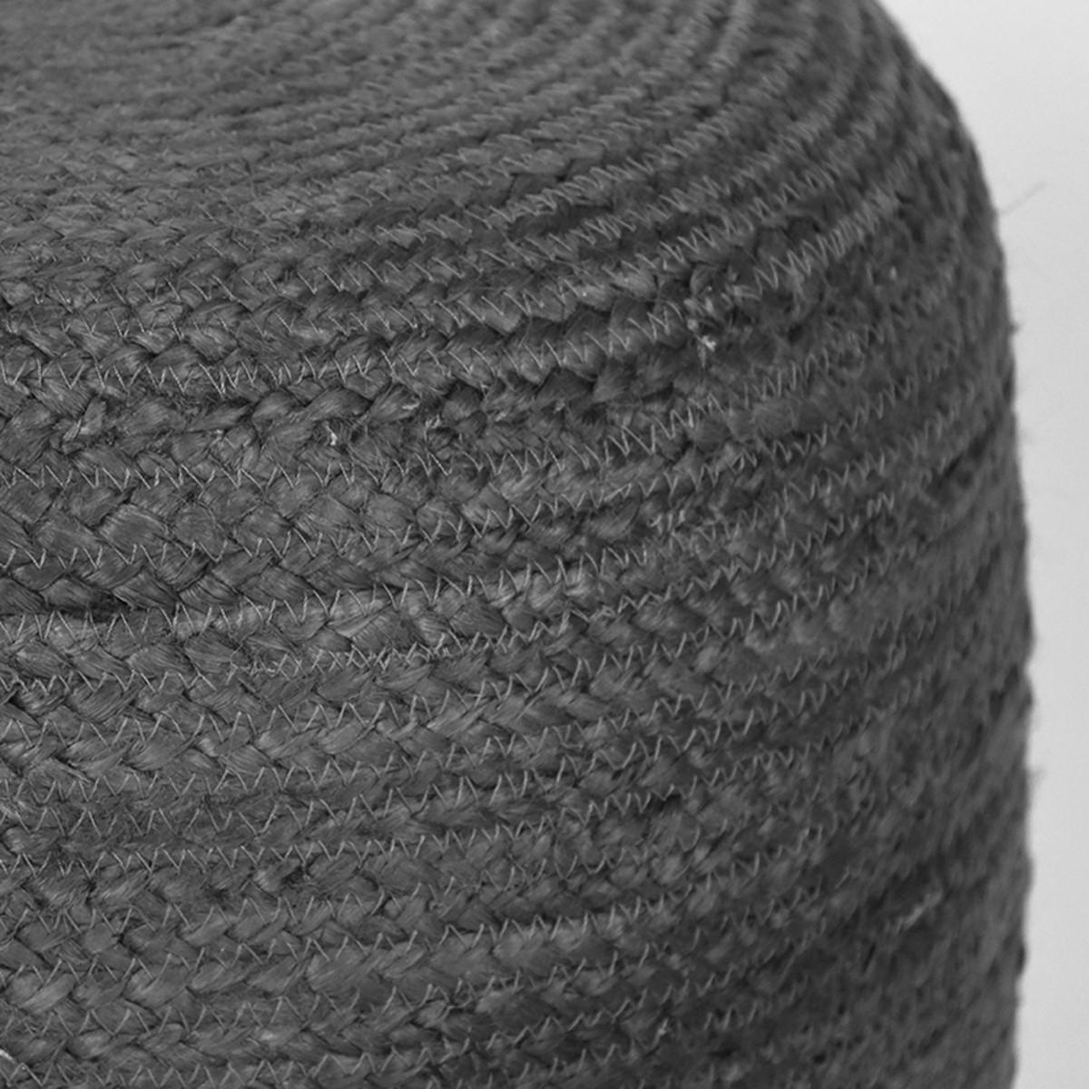 POUF Jute Grau 50/50/35 cm - Grau, Textil (50/35/50cm) - LABEL51