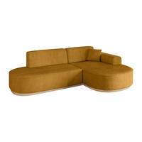 ECKSOFA Ottomane Rechts MARI-L1-v1 - 243x171x83 cm Senfgelb Cord - Gelb, Holzwerkstoff/Textil (171/243cm) - ALTDECOR