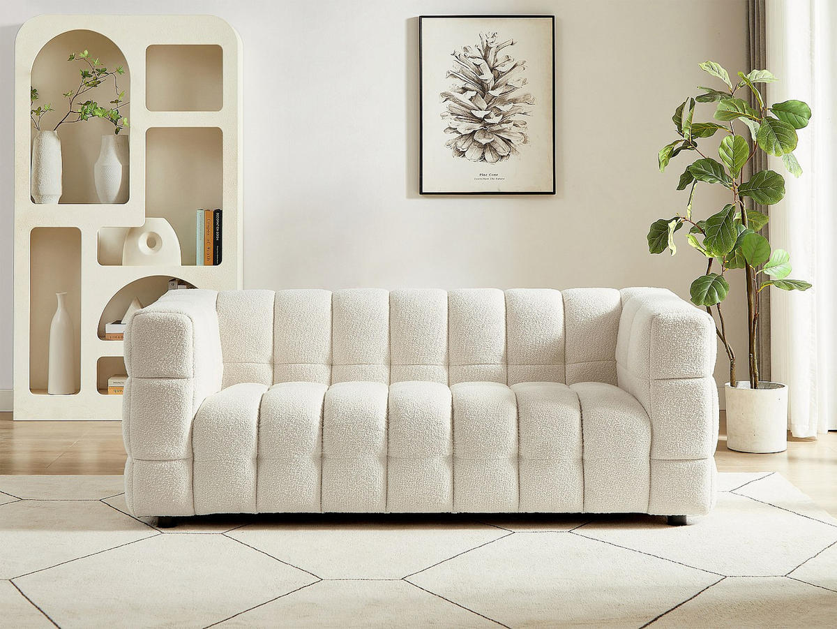 SOFA - 2 Personen - stoff - weiß Lerici - Weiß, Holz/Textil (189/72/89cm) - Vente-Unique