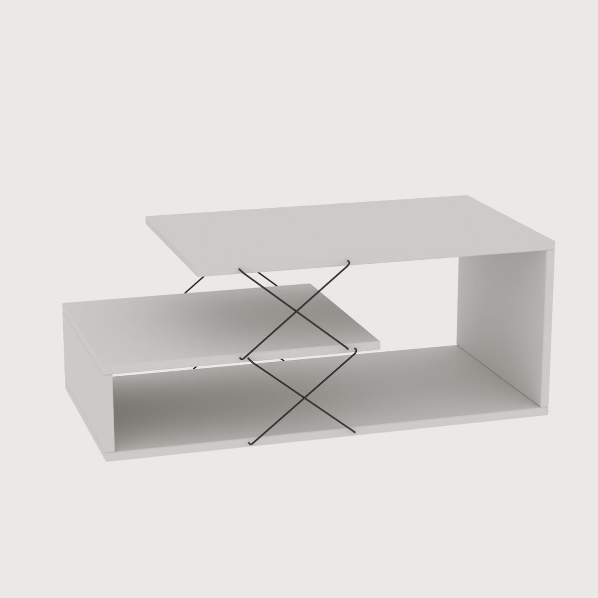 COUCHTISCH cayenne weiss - Weiß, Holz (100/50/40cm) - Habitat Garten