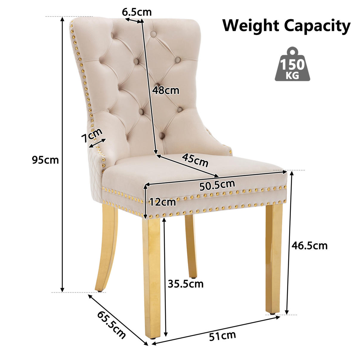 ESSZIMMERSTUHL Samt Beige mit Edelstahlbeinen - Beige, Metall (45/95/50.7cm) - Meubliv