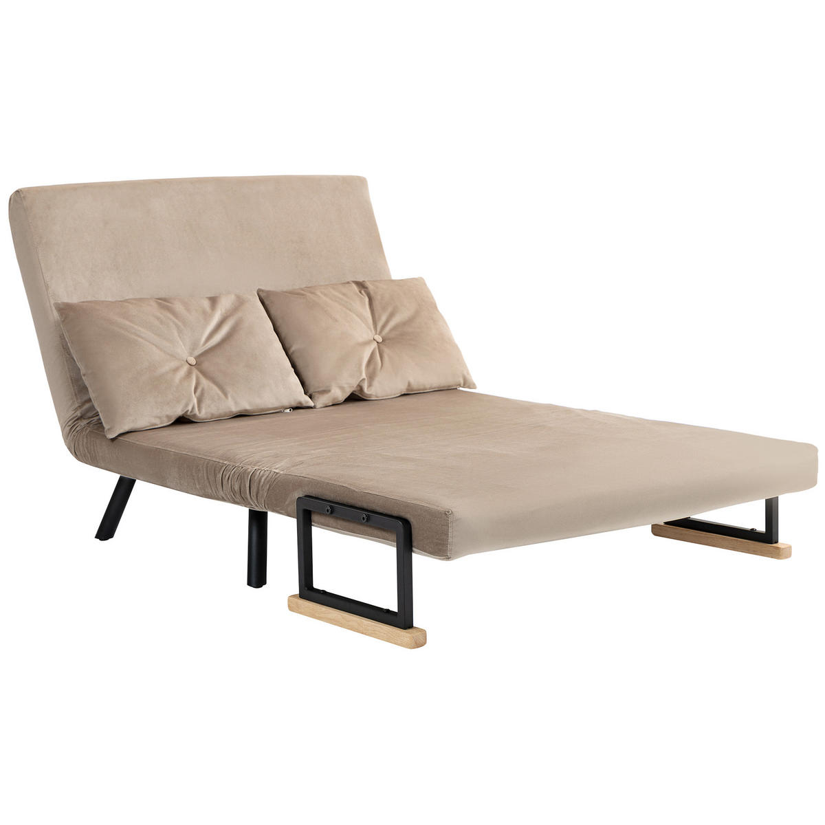 SCHLAFSOFA 2er-Sofa DE-08219 4-in-1 wandelbar, Hellbraun - Braun, Metall (102/81/73cm) - ComfortXL