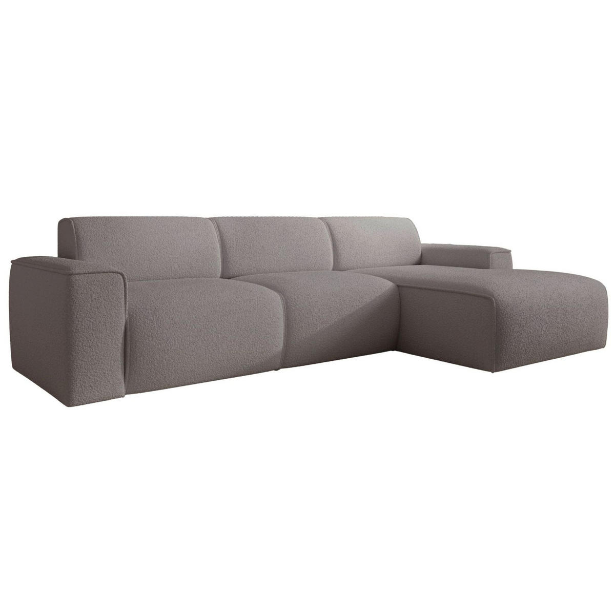 ECKSOFA Bouvi Graubraun rechts - Graubraun/Schwarz, Kunststoff/Textil (165/310cm) - Selsey