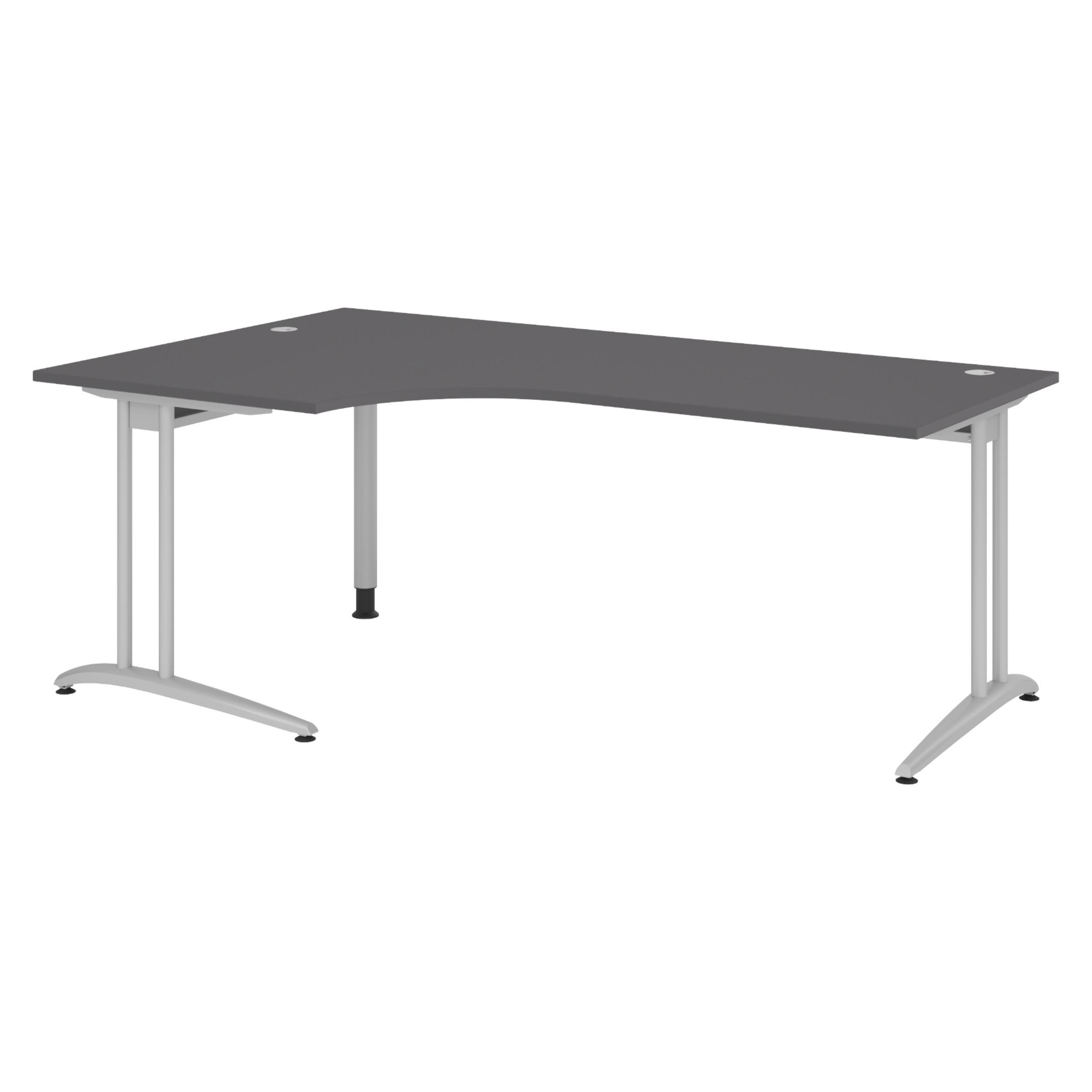 SCHREIBTISCH Serie-B 120/200/72 cm in Graphitfarben - Graphitfarben, Holzwerkstoff (120/200/72cm) - bümö