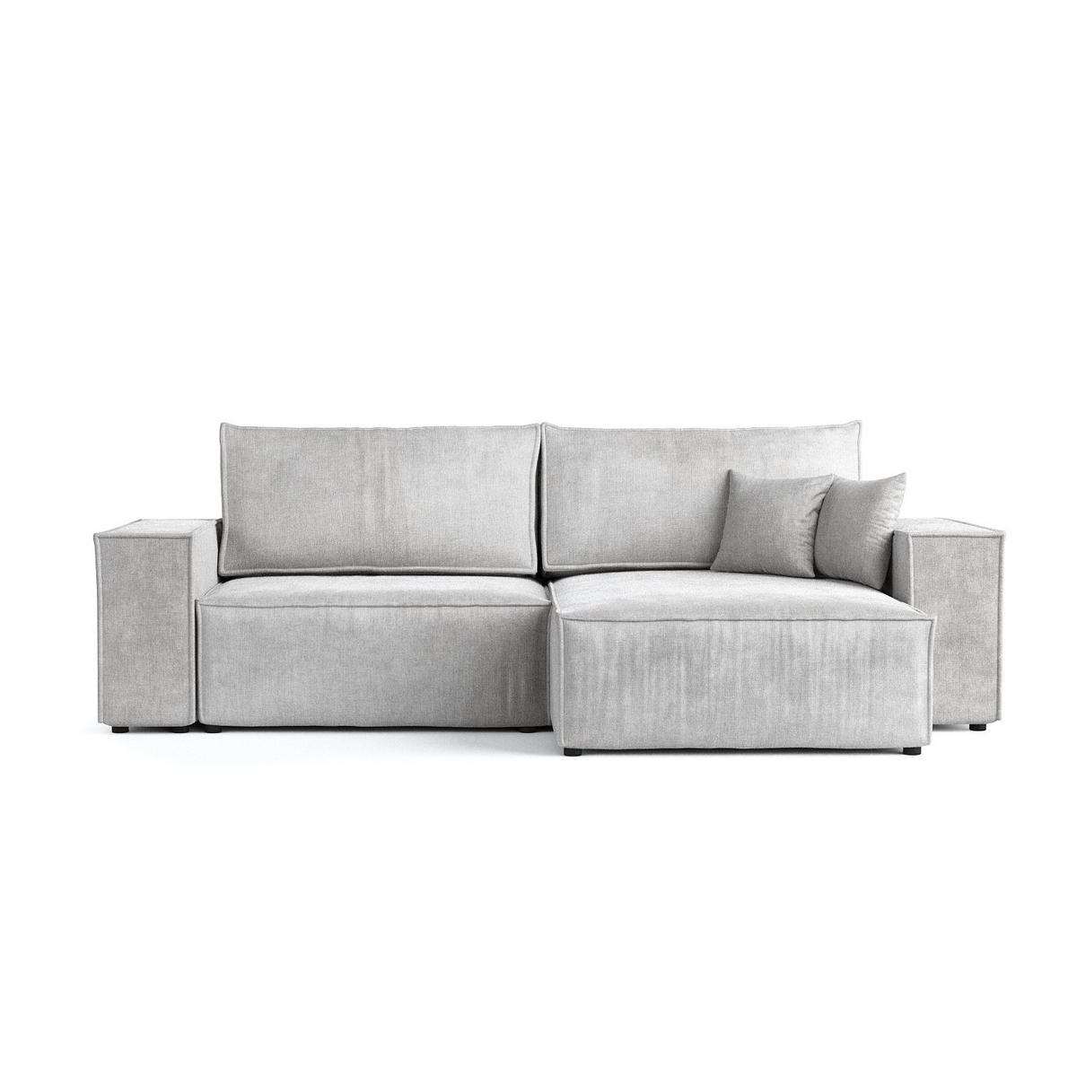 ROHOVÁ SEDAČKA CAVO, textil, Světle šedá - černá/světle šedá, dřevo/kompozitní dřevo (255/148cm) - AltaBeds