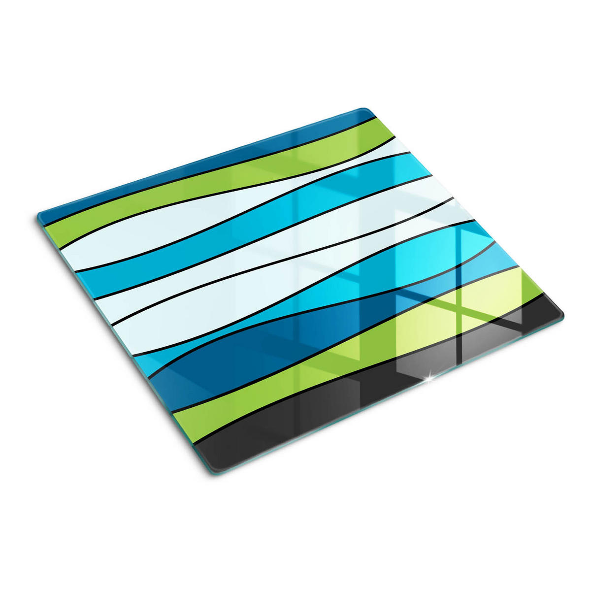 GLASPLATTE 60x52 cm Farbige Streifen - Multicolor, Glas (60/0.4/52cm) - TULUP