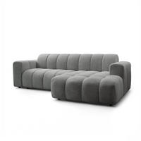 ECKSOFA TISI Grau Strukturstoff - Grau, Holz (274/165cm) - MASSENO