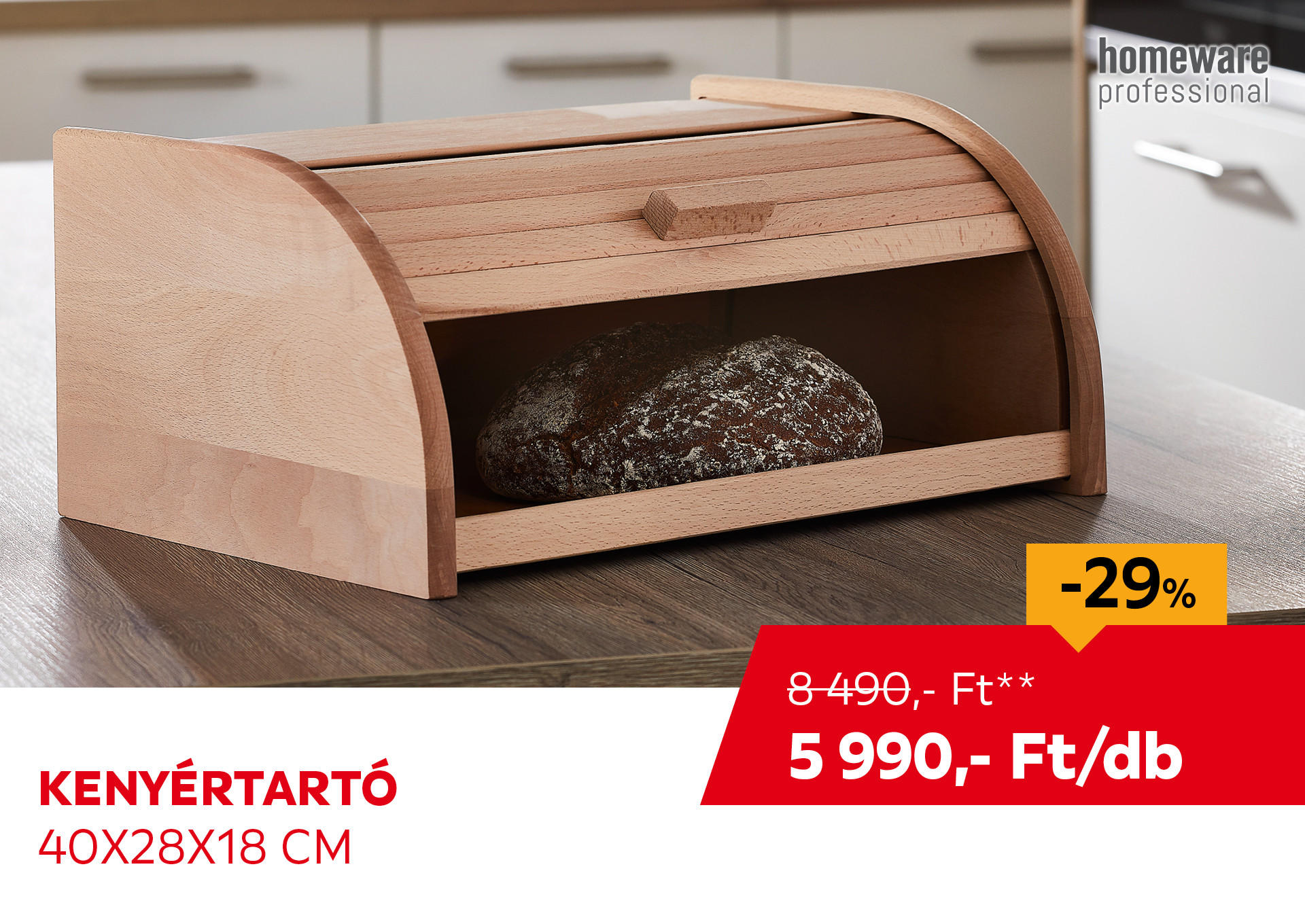 Kenyértartó, 40 x 28 x 18 cm Kiemelt termék 8490 Ft.- helyett 5990 Ft.-