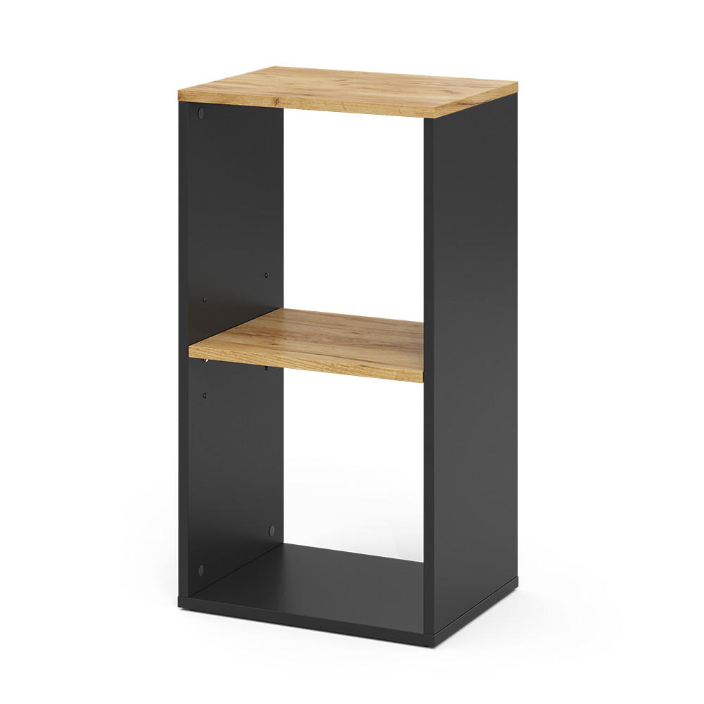 BÜCHERREGAL Tomy Anthrazit/Goldkraft Eiche 40 x 74 cm mit 2 offenen Fächern - Honigeiche/Anthrazit, Holzwerkstoff (40/74/30cm) - Vicco