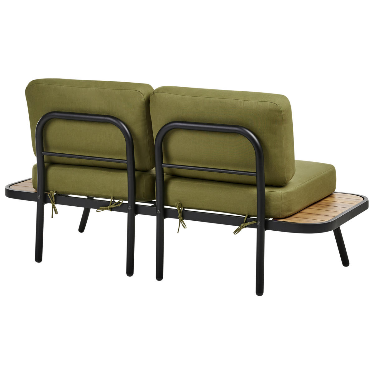 LOUNGE-SET 4-Sitzer Grün Minozzo - Hellbraun/Schwarz, Holz - Beliani